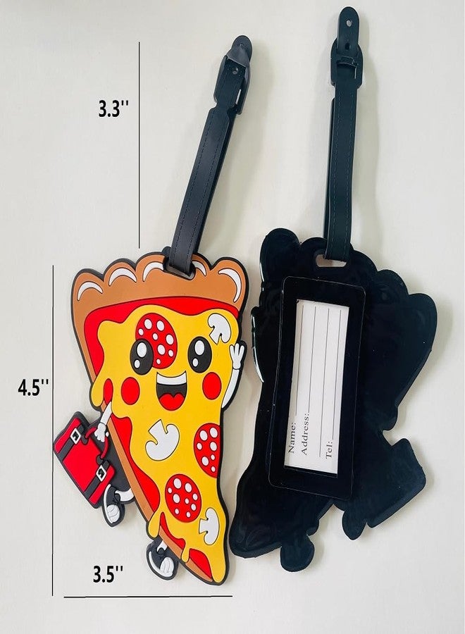 QFSH Cartoon Pizza Silicone Luggage Tag Funny Food Travel Suitcase Baggage Tag Identification Labels ID Tag for Cruise Airport - Image 4